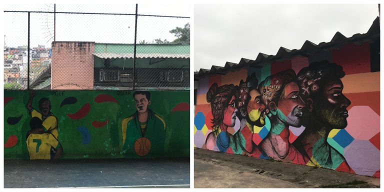 Na EMEF Castro Alves, estudantes pintaram murais ma escola